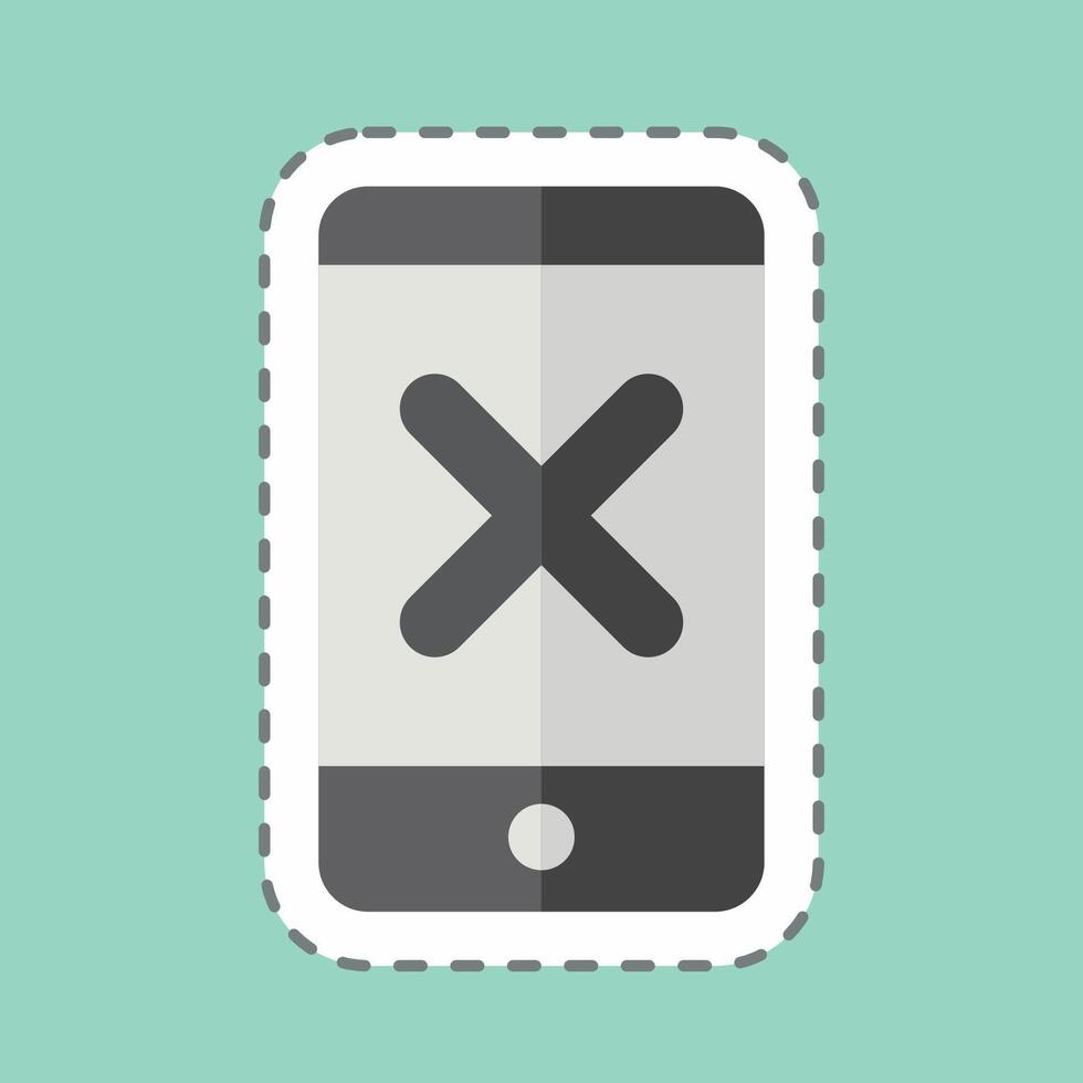 Sticker line cut App. related to Exclamation symbol. design editable vector
