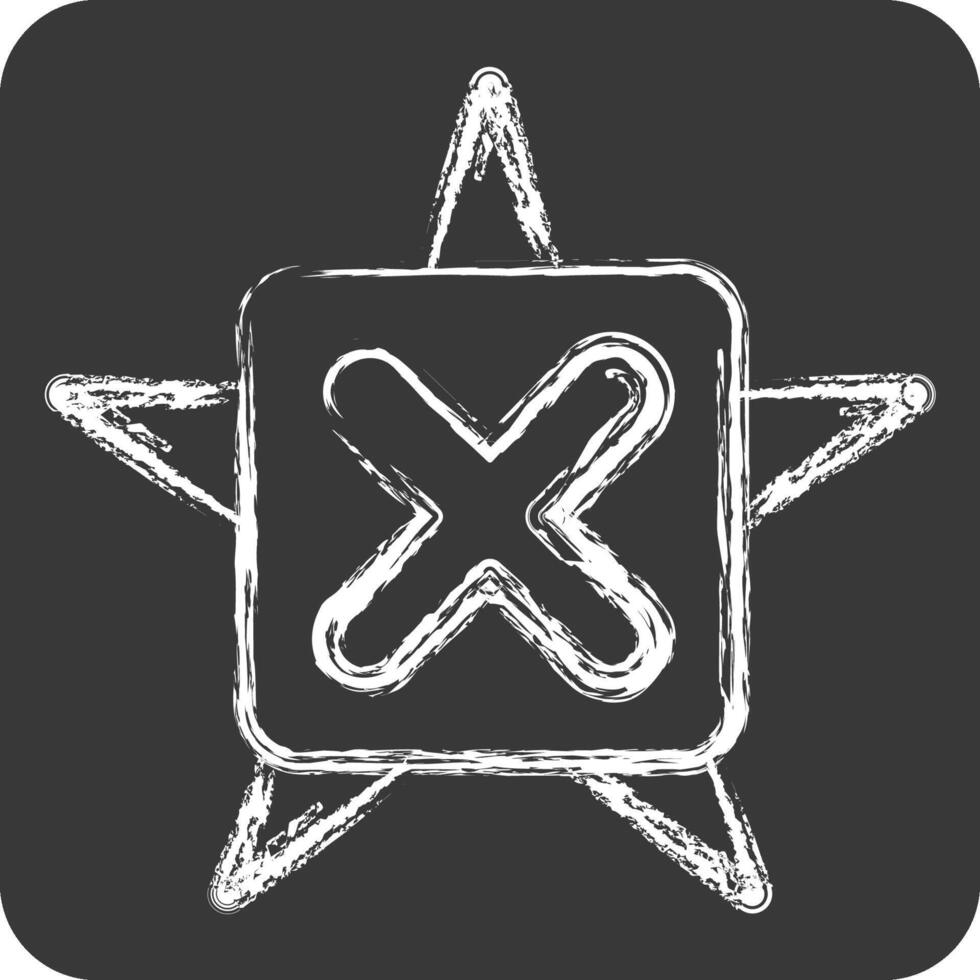 Icon Star. related to Exclamation symbol. chalk Style. design editable vector