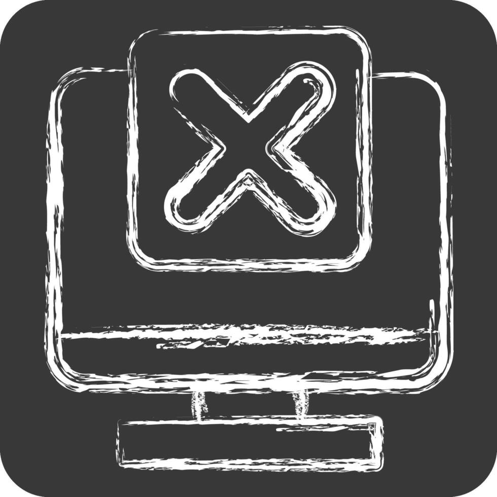 Icon System. related to Exclamation symbol. chalk Style. design editable vector