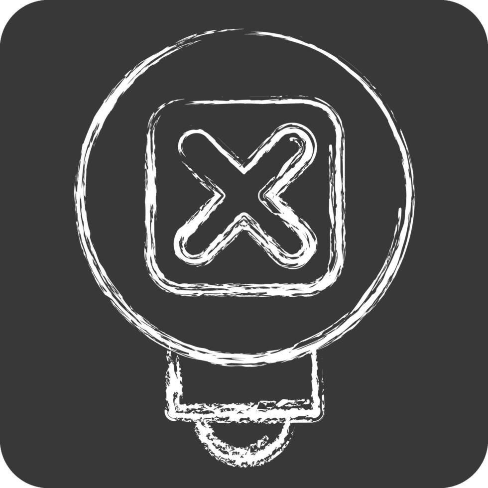 Icon Learn More. related to Exclamation symbol. chalk Style. design editable vector