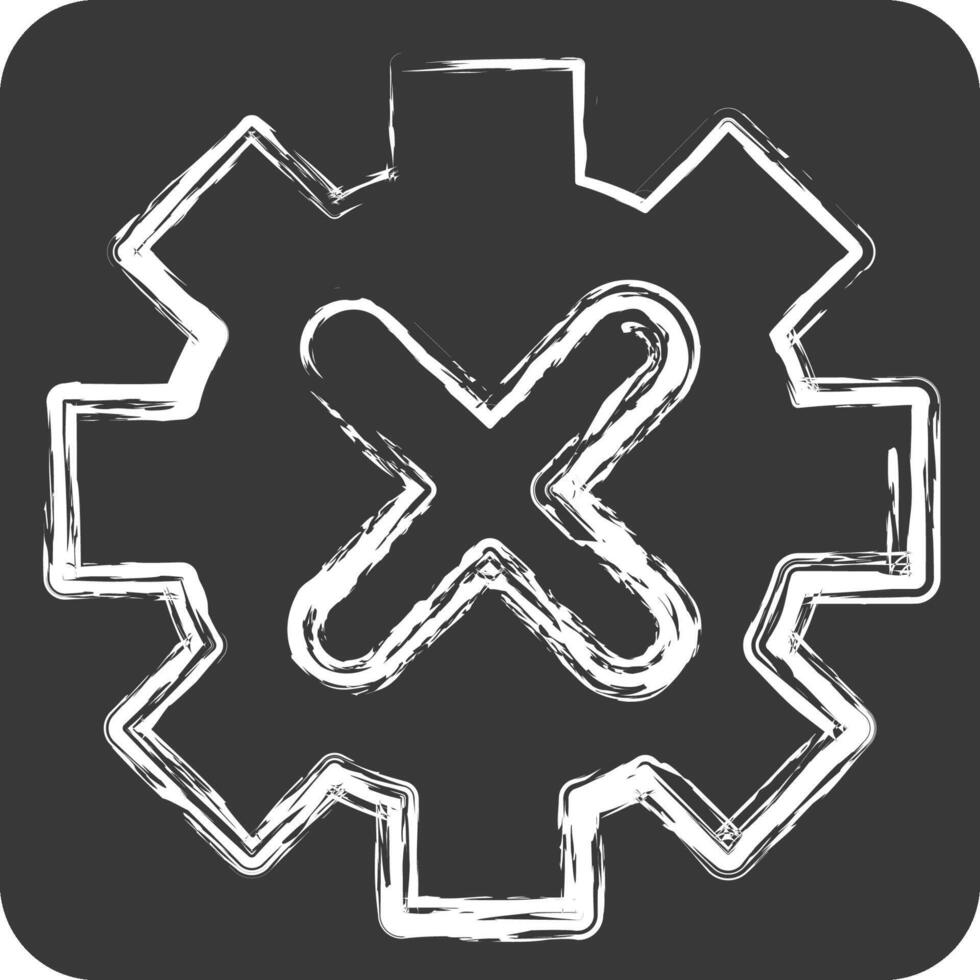 Icon Gear. related to Exclamation symbol. chalk Style. design editable vector