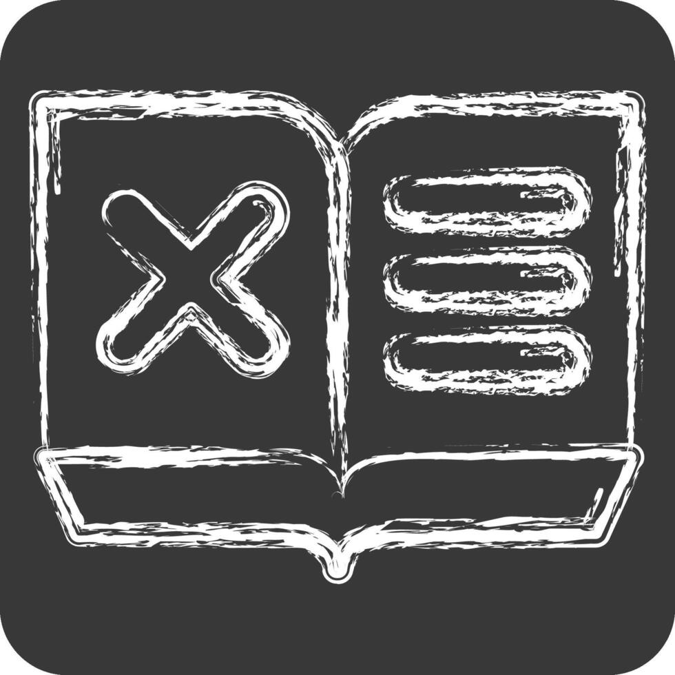 Icon Book. related to Exclamation symbol. chalk Style. design editable vector