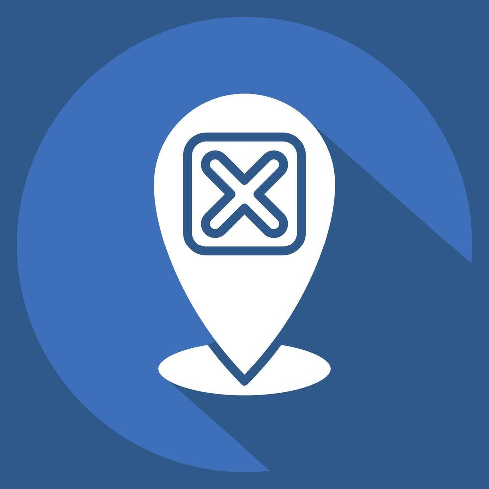 Icon Point. related to Exclamation symbol. long shadow style. design editable vector