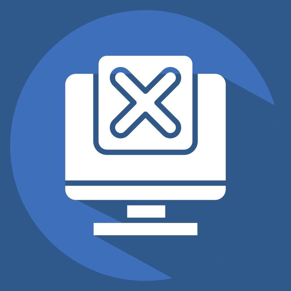 Icon System. related to Exclamation symbol. long shadow style. design editable vector