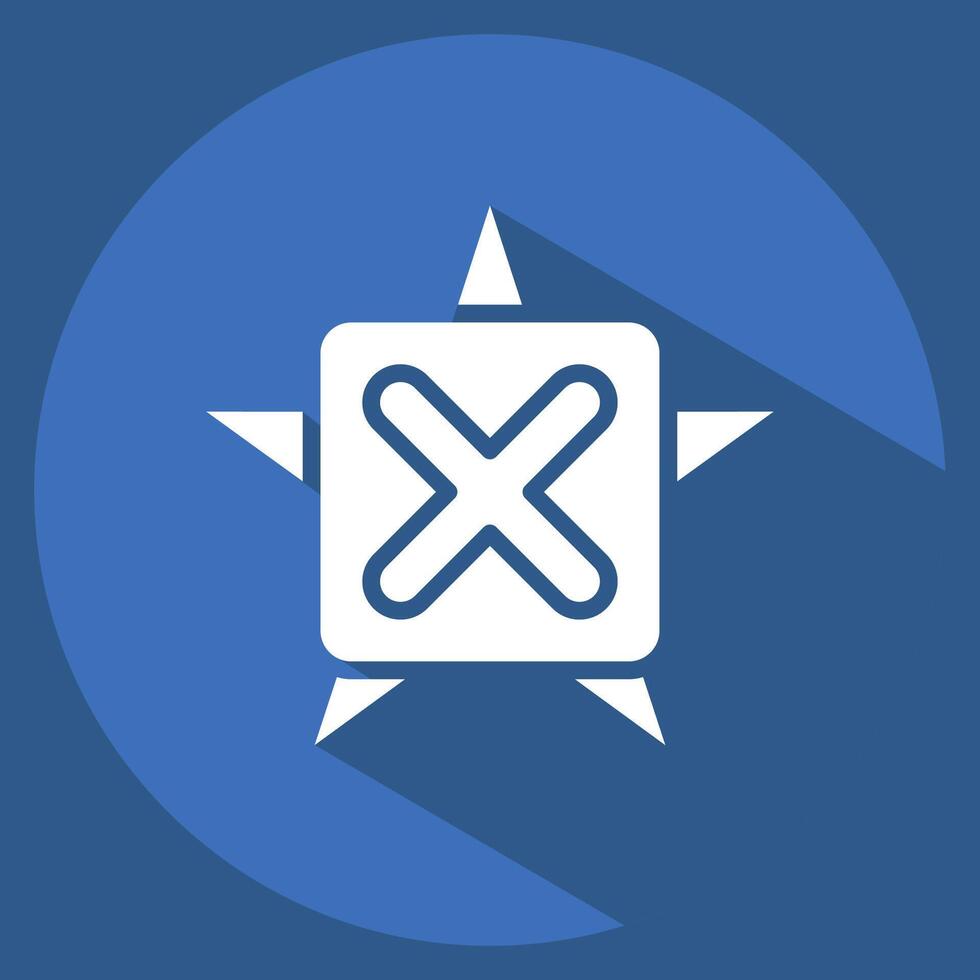 Icon Star. related to Exclamation symbol. long shadow style. design editable vector