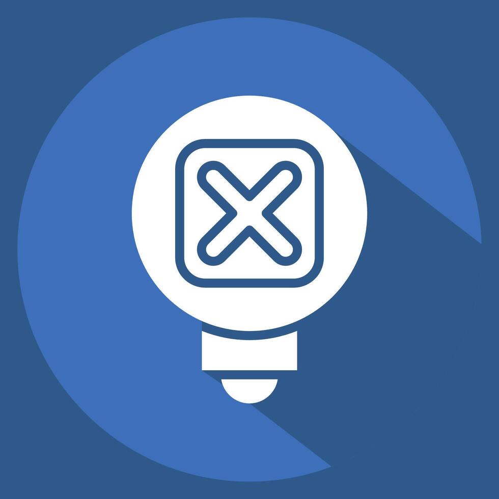 Icon Learn More. related to Exclamation symbol. long shadow style. design editable vector