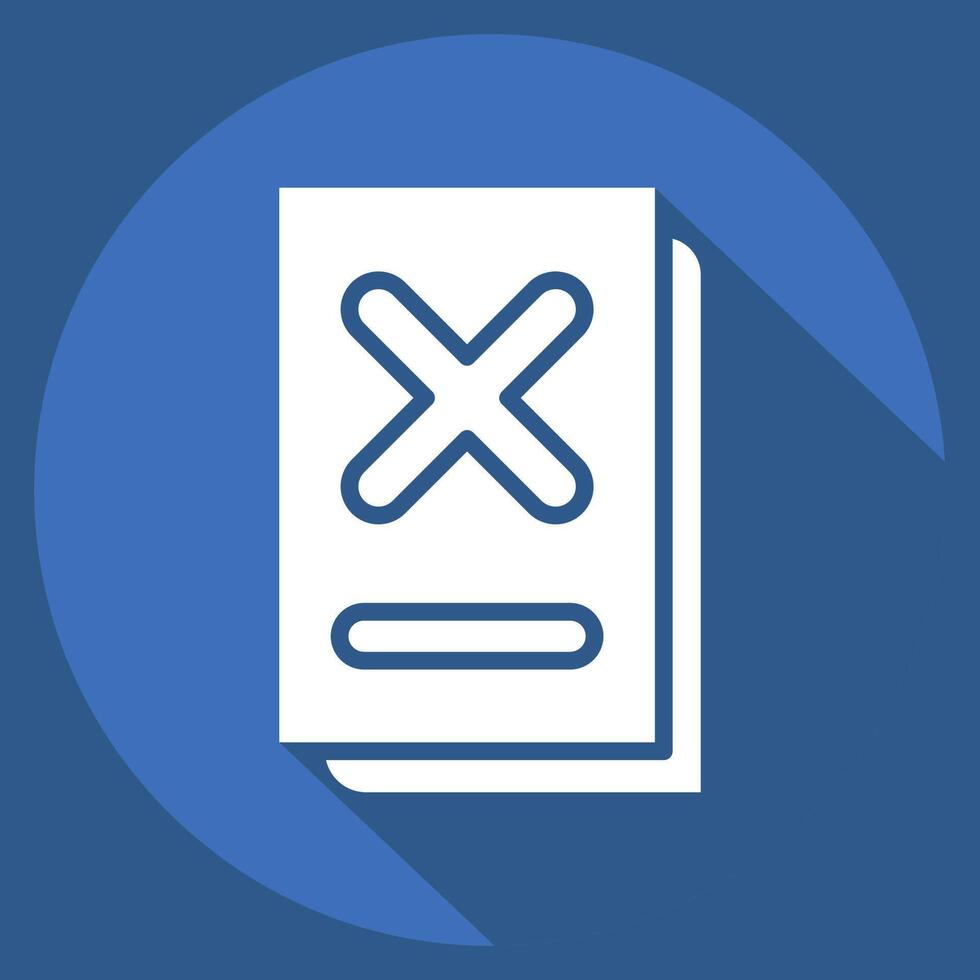 Icon Document. related to Exclamation symbol. long shadow style. design editable vector