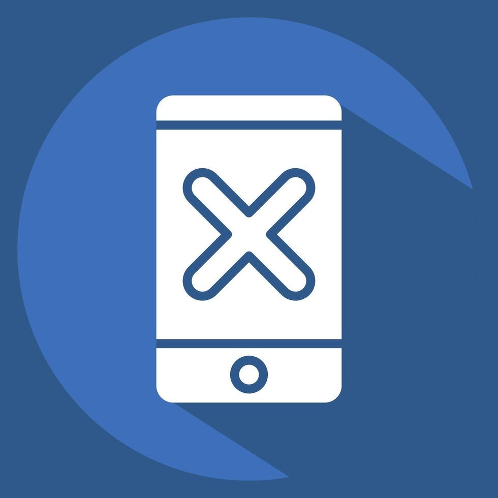 Icon App. related to Exclamation symbol. long shadow style. design editable vector