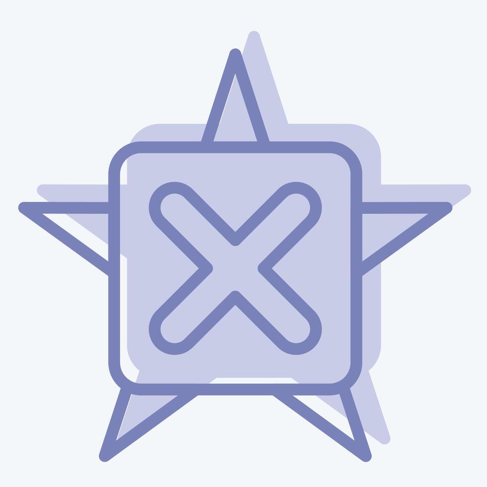 Icon Star. related to Exclamation symbol. two tone style. design editable vector