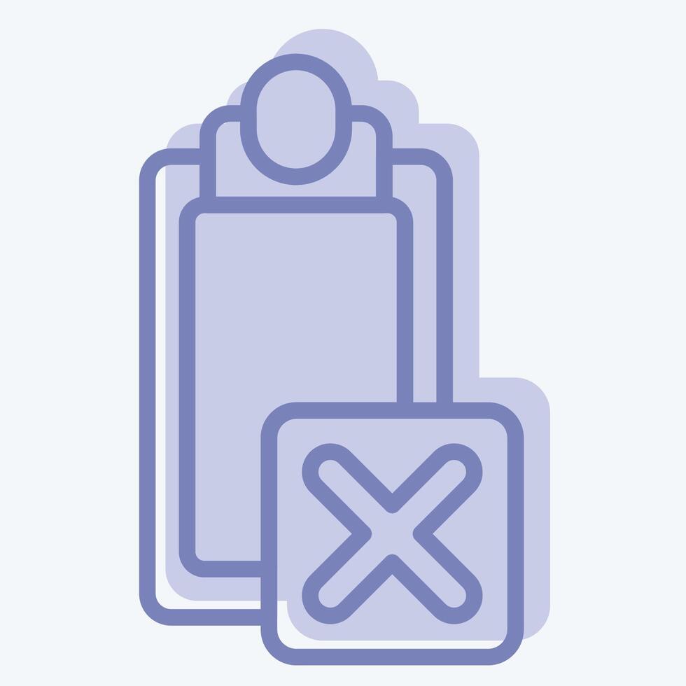Icon Task. related to Exclamation symbol. two tone style. design editable vector