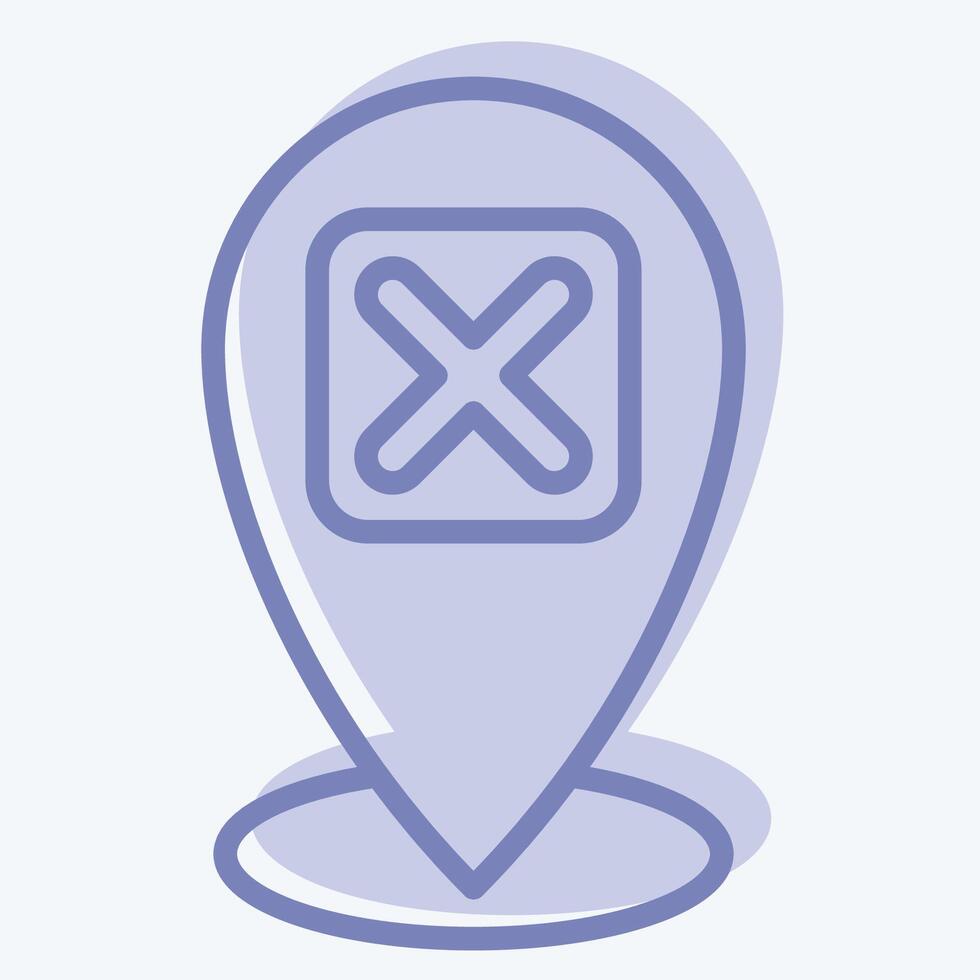 Icon Point. related to Exclamation symbol. two tone style. design editable vector