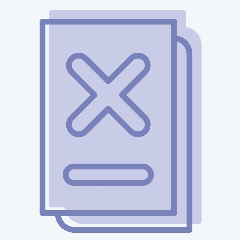 Icon Document. related to Exclamation symbol. two tone style. design editable vector