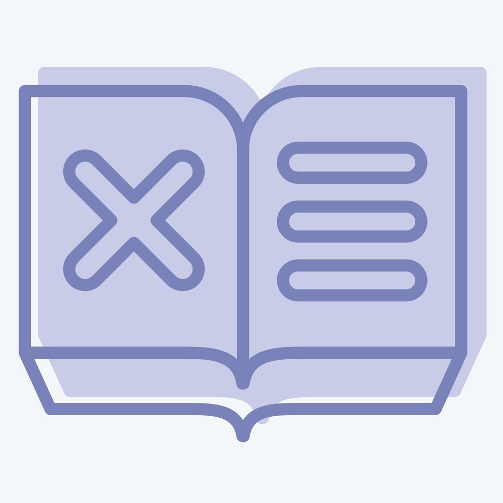 Icon Book. related to Exclamation symbol. two tone style. design editable vector