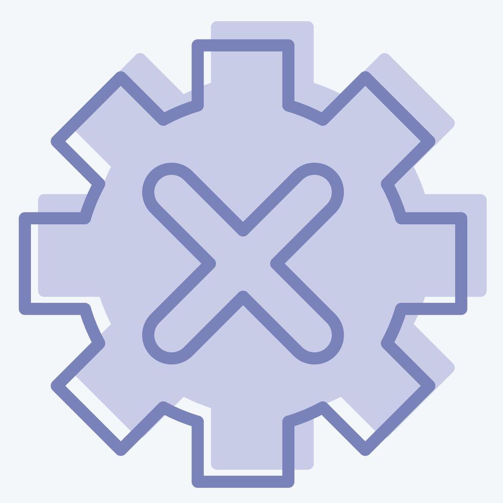 Icon Gear. related to Exclamation symbol. two tone style. design editable vector