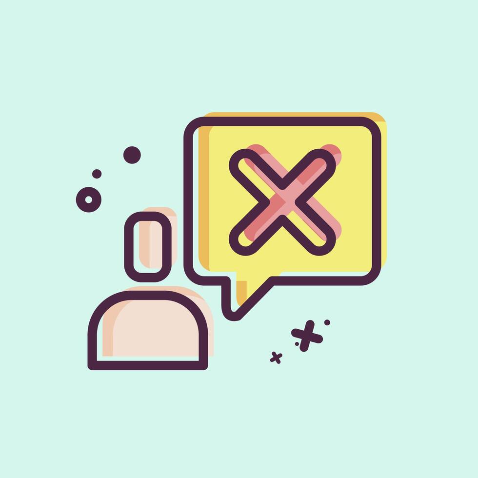 Icon Talk. related to Exclamation symbol. MBE style. design editable vector