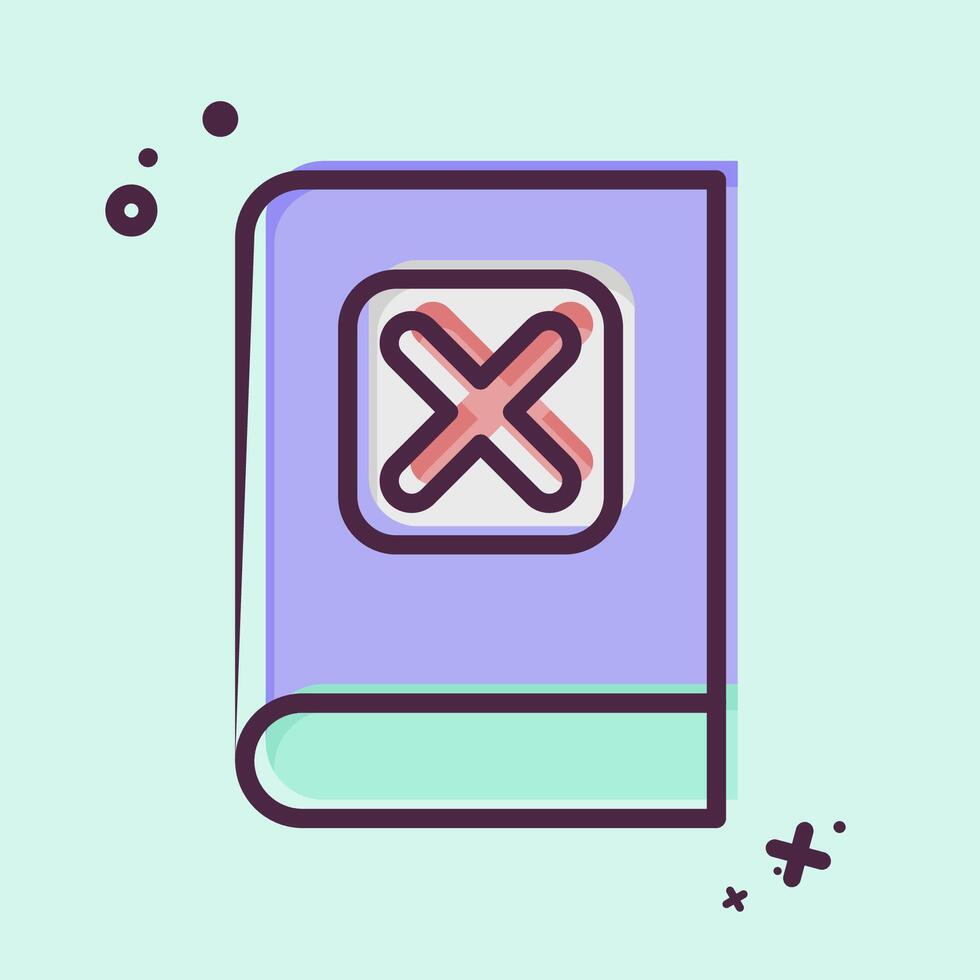 Icon Manual. related to Exclamation symbol. MBE style. design editable vector