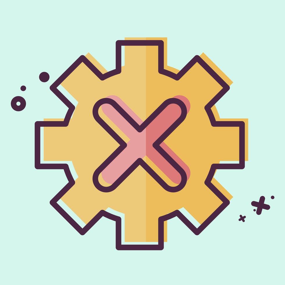 Icon Gear. related to Exclamation symbol. MBE style. design editable vector