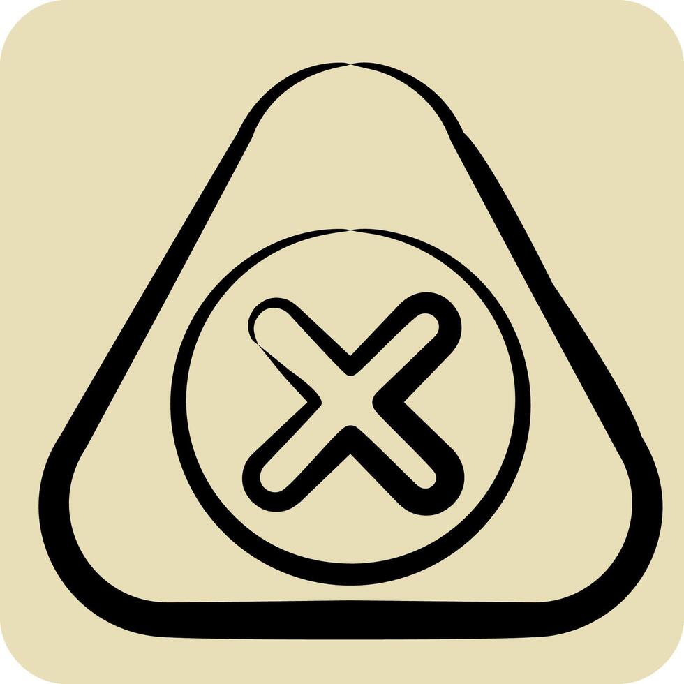 Icon Warning. related to Exclamation symbol. hand drawn style. design editable vector