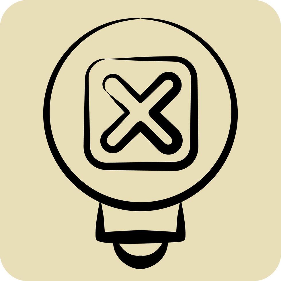 Icon Learn More. related to Exclamation symbol. hand drawn style. design editable vector