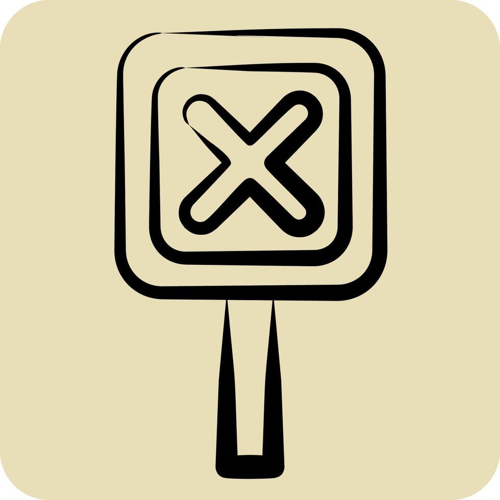 Icon Sign. related to Exclamation symbol. hand drawn style. design editable vector