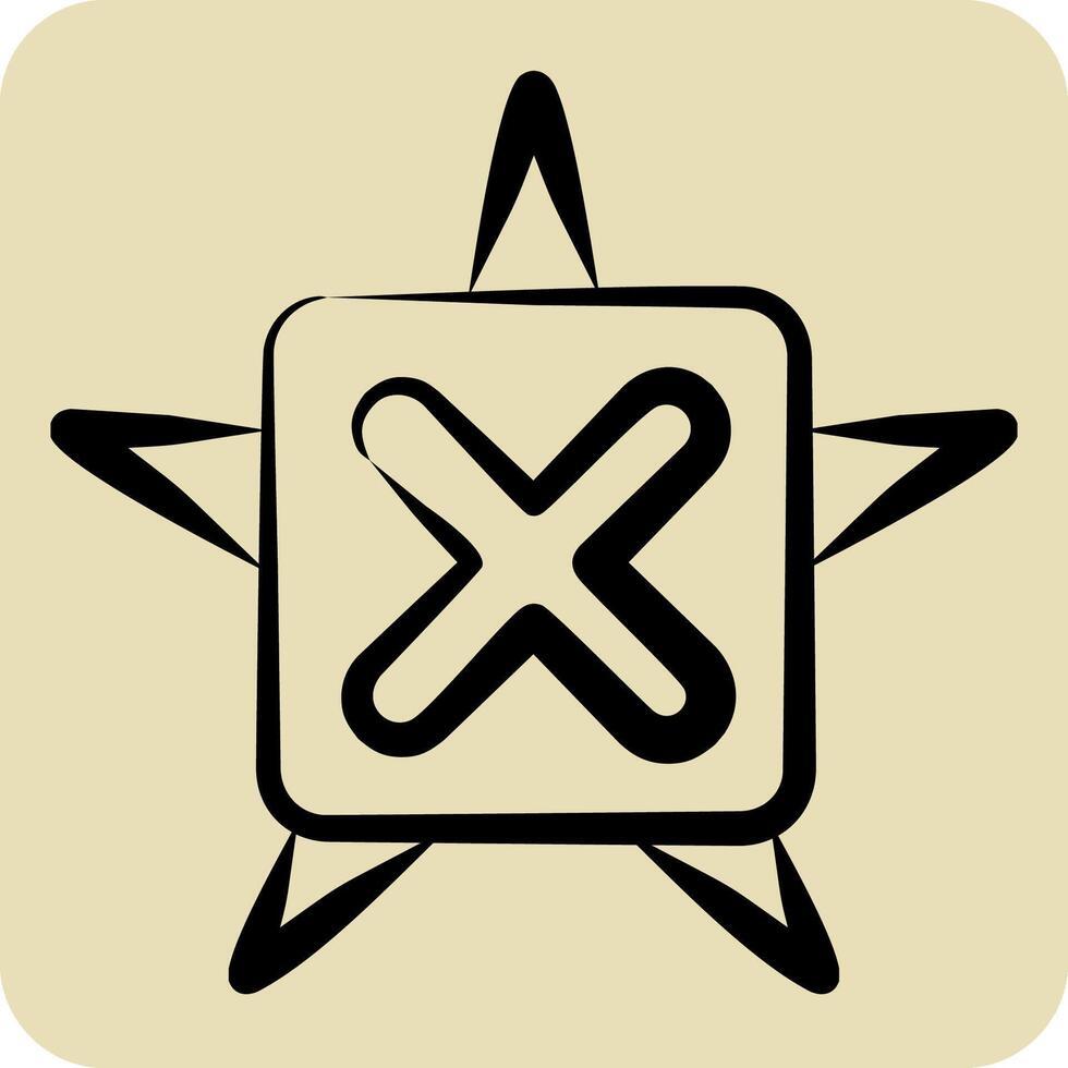Icon Star. related to Exclamation symbol. hand drawn style. design editable vector