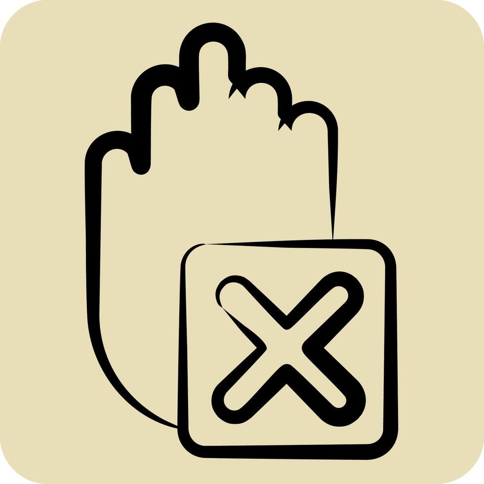 Icon Stop. related to Exclamation symbol. hand drawn style. design editable vector