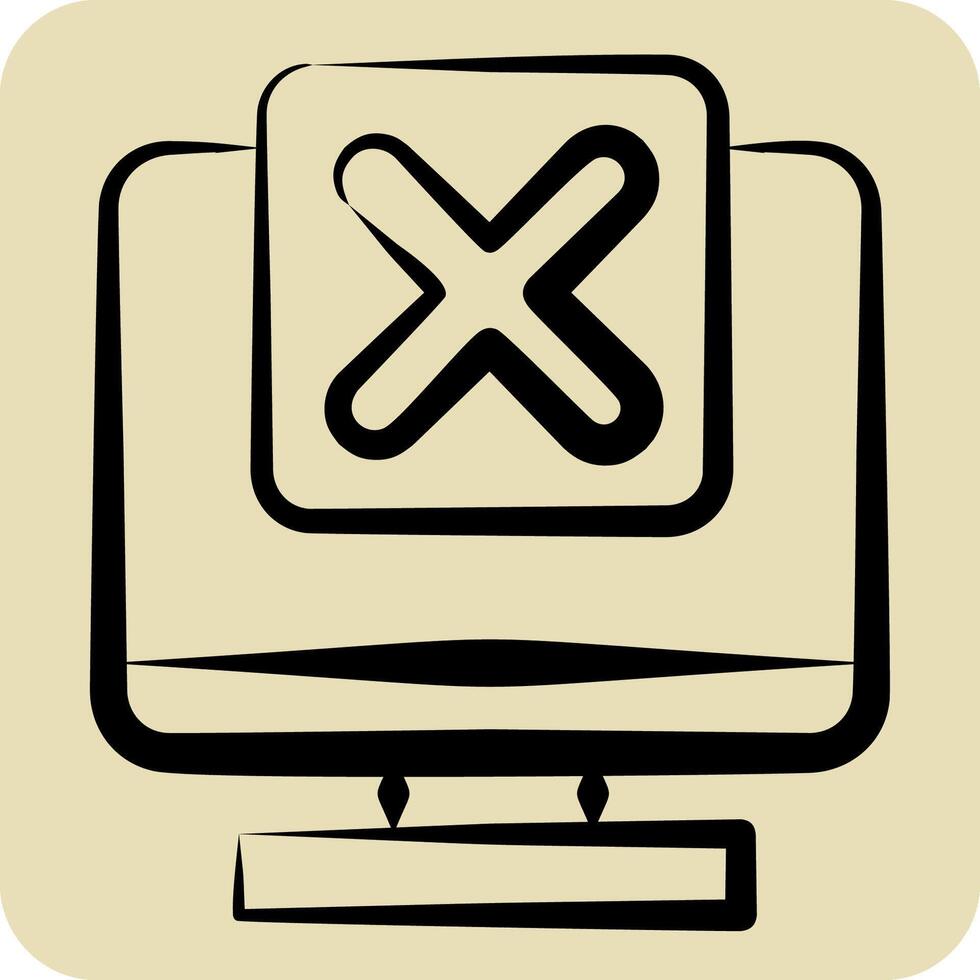 Icon System. related to Exclamation symbol. hand drawn style. design editable vector