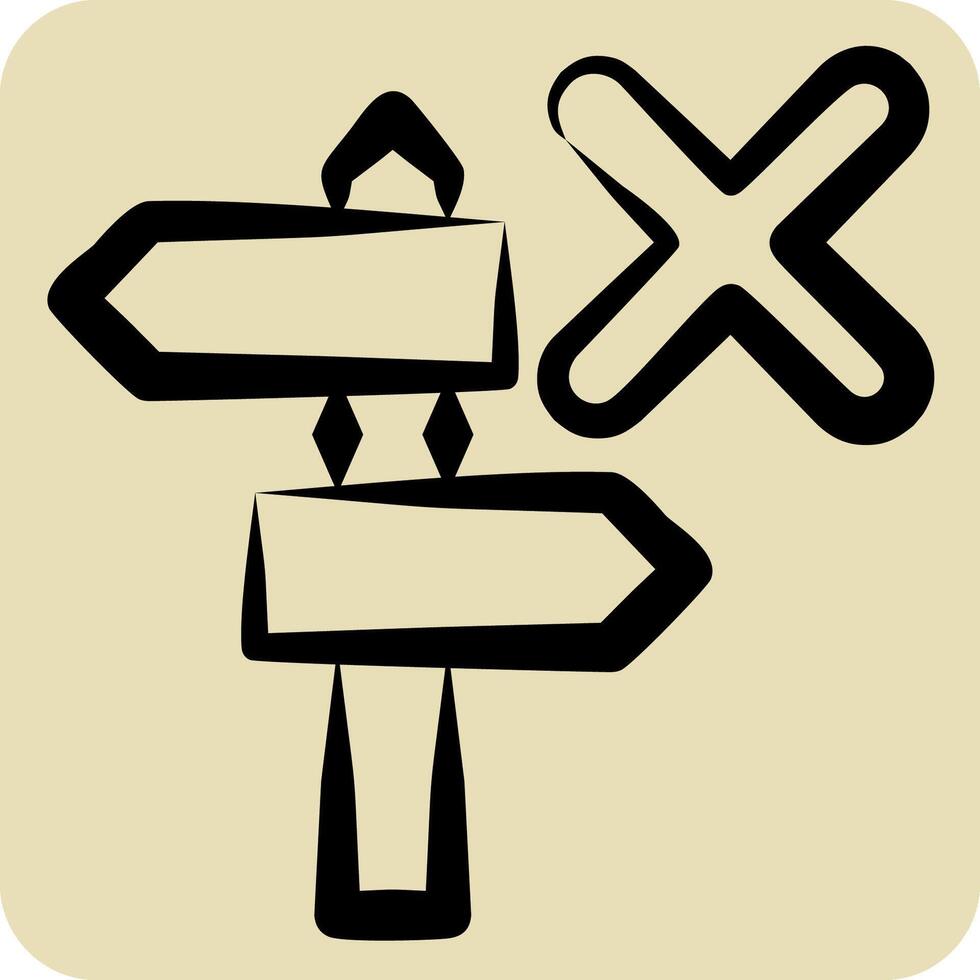 Icon Guide. related to Exclamation symbol. hand drawn style. design editable vector