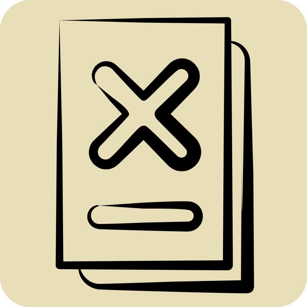 Icon Document. related to Exclamation symbol. hand drawn style. design editable vector