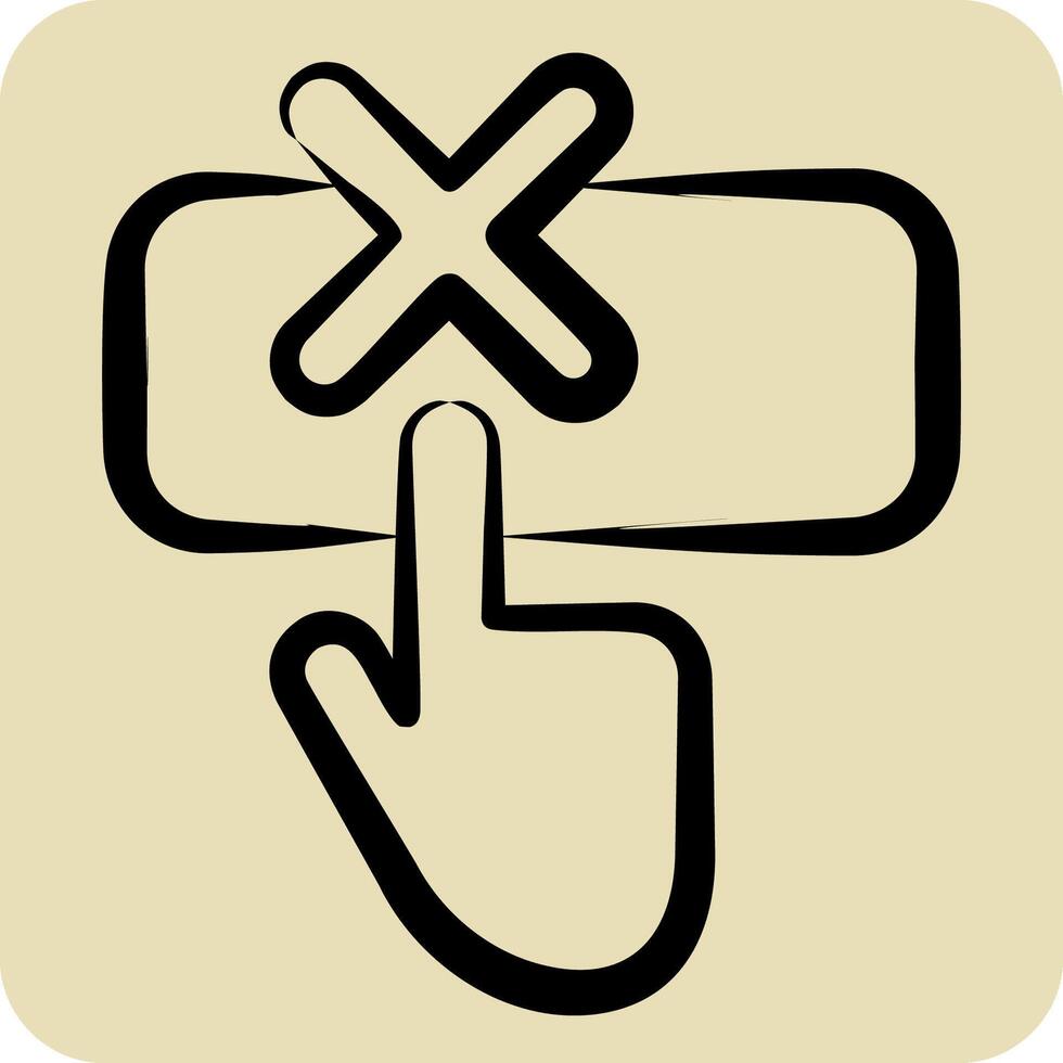 Icon Help. related to Exclamation symbol. hand drawn style. design editable vector
