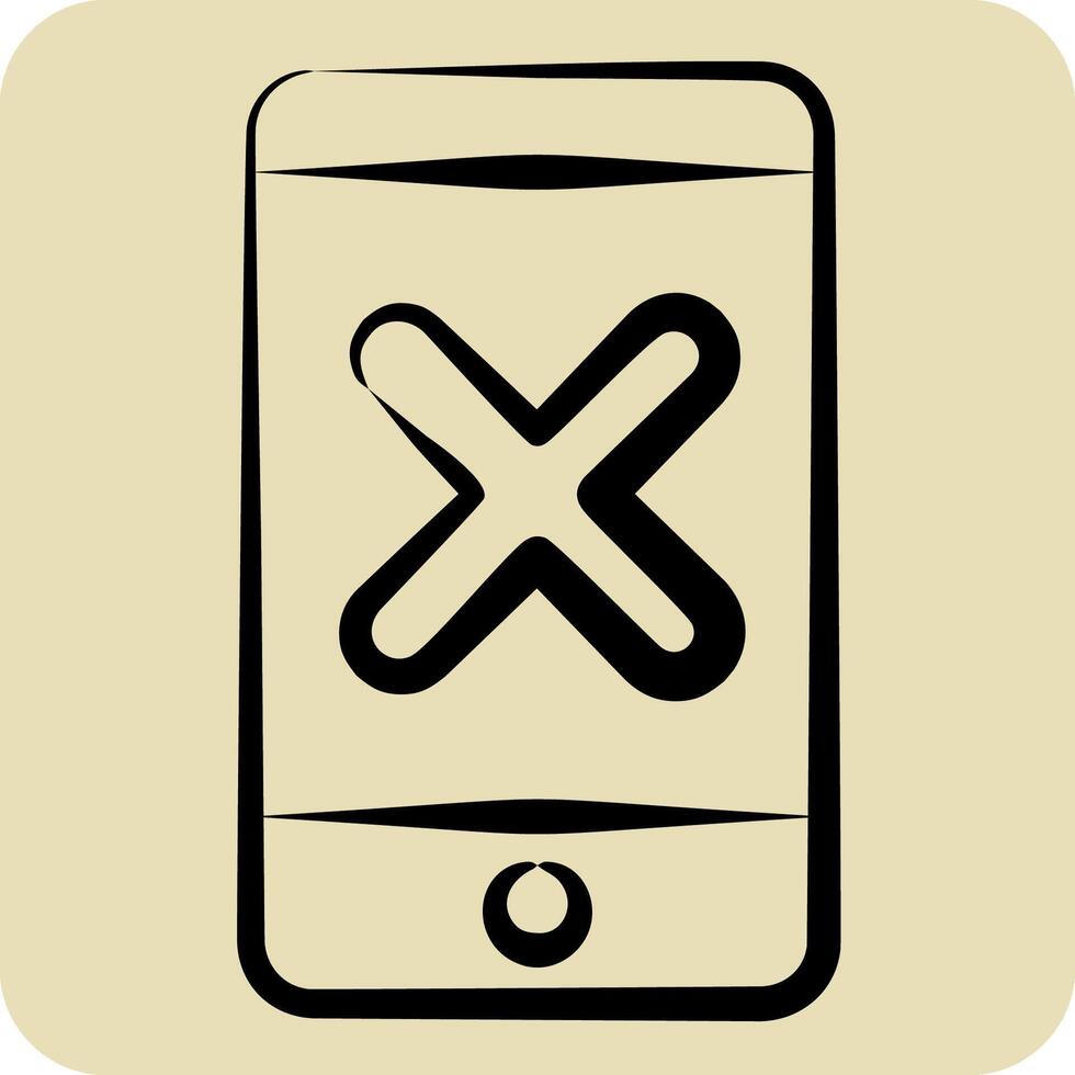 Icon App. related to Exclamation symbol. hand drawn style. design editable vector