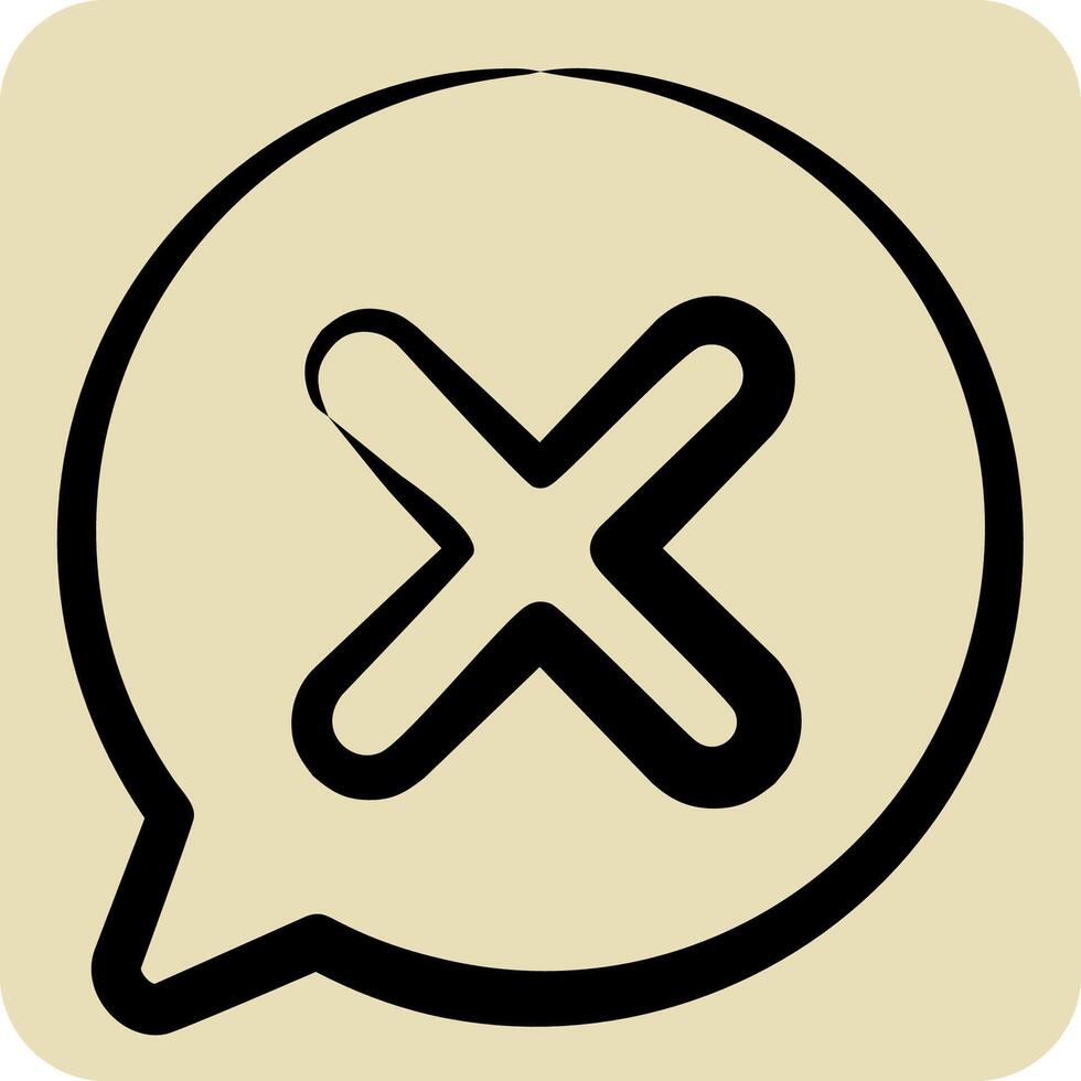 Icon Chat. related to Exclamation symbol. hand drawn style. design editable vector