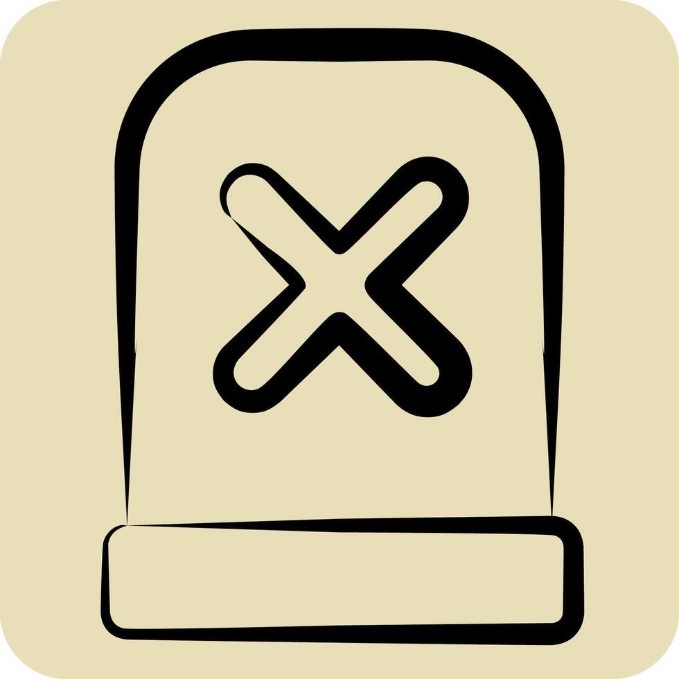 Icon Alert. related to Exclamation symbol. hand drawn style. design editable vector