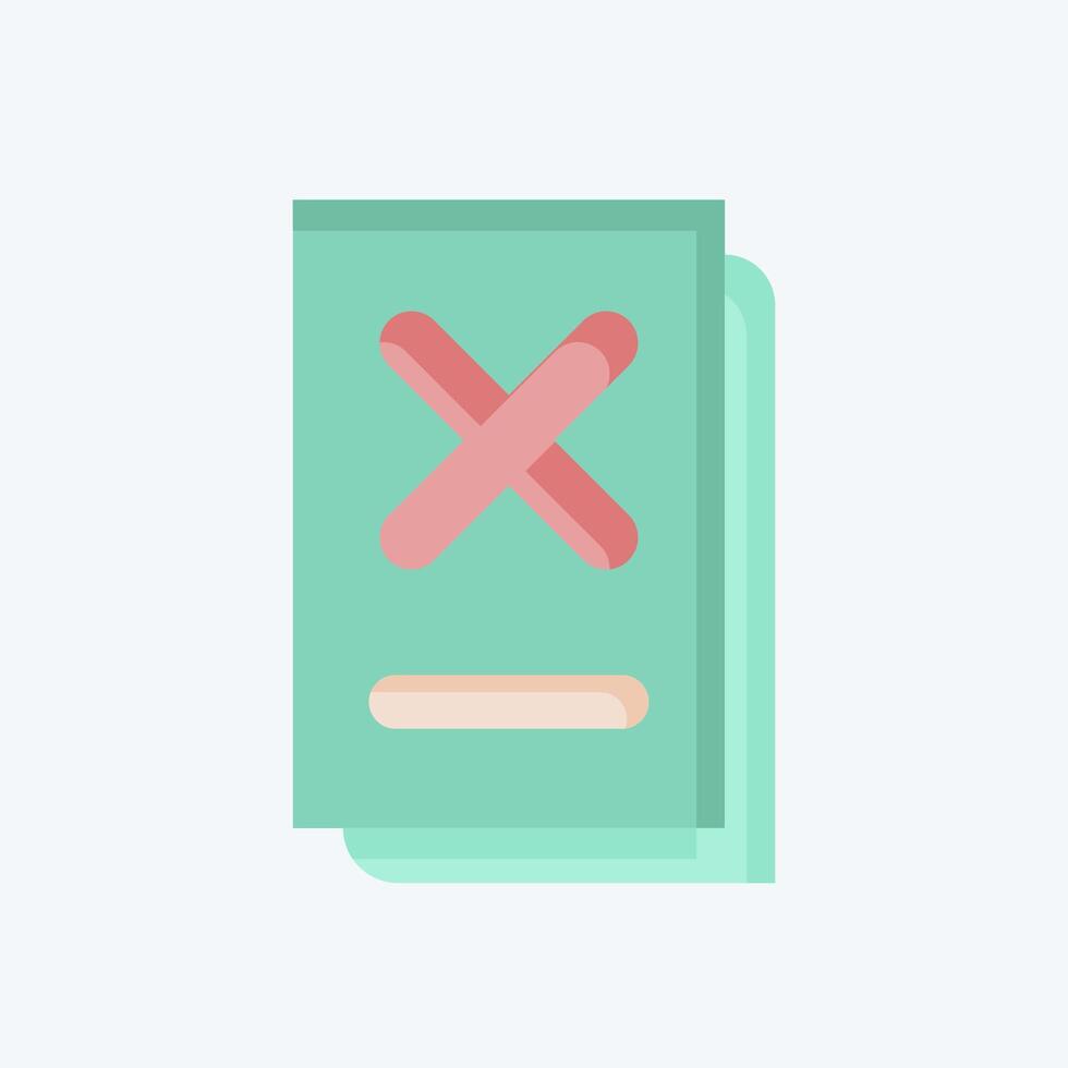 Icon Document. related to Exclamation symbol. flat style. design editable vector