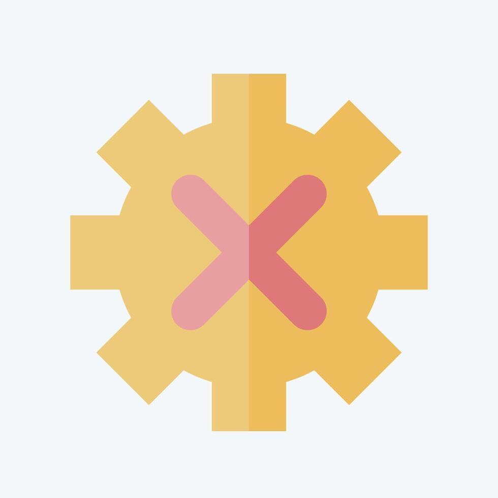 Icon Gear. related to Exclamation symbol. flat style. design editable vector