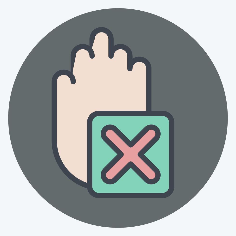 Icon Stop. related to Exclamation symbol. color mate style. design editable vector