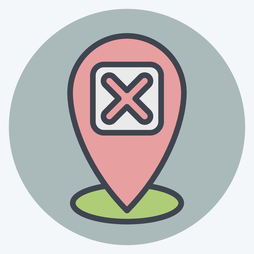 Icon Point. related to Exclamation symbol. color mate style. design editable vector