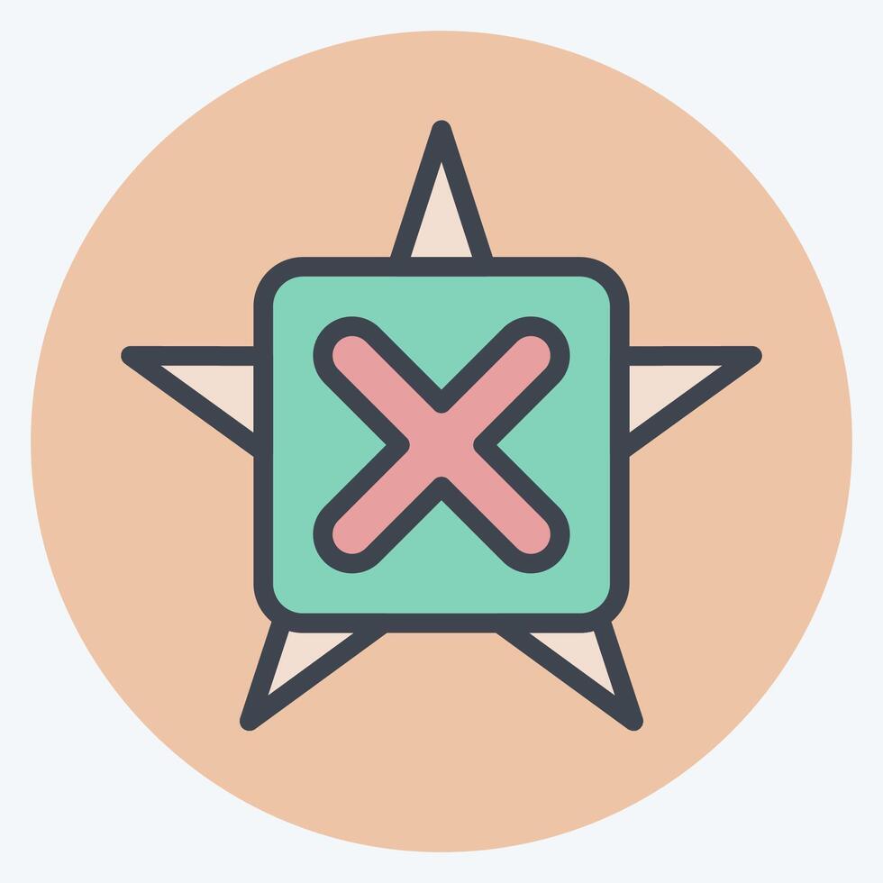 Icon Star. related to Exclamation symbol. color mate style. design editable vector