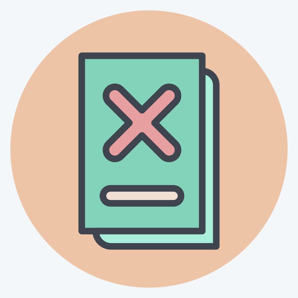 Icon Document. related to Exclamation symbol. color mate style. design editable vector