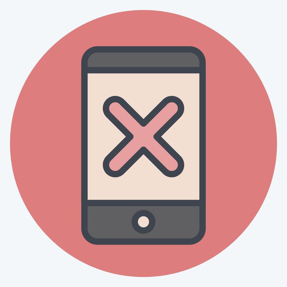 Icon App. related to Exclamation symbol. color mate style. design editable vector