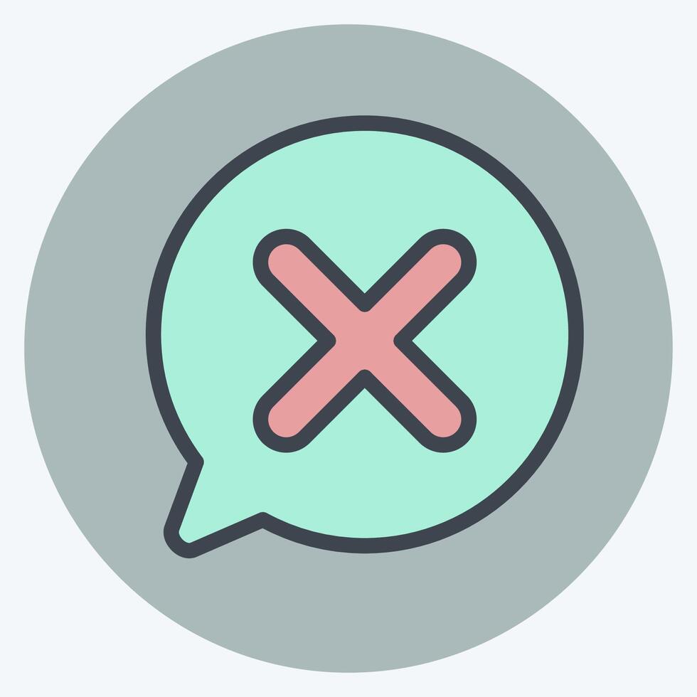 Icon Chat. related to Exclamation symbol. color mate style. design editable vector