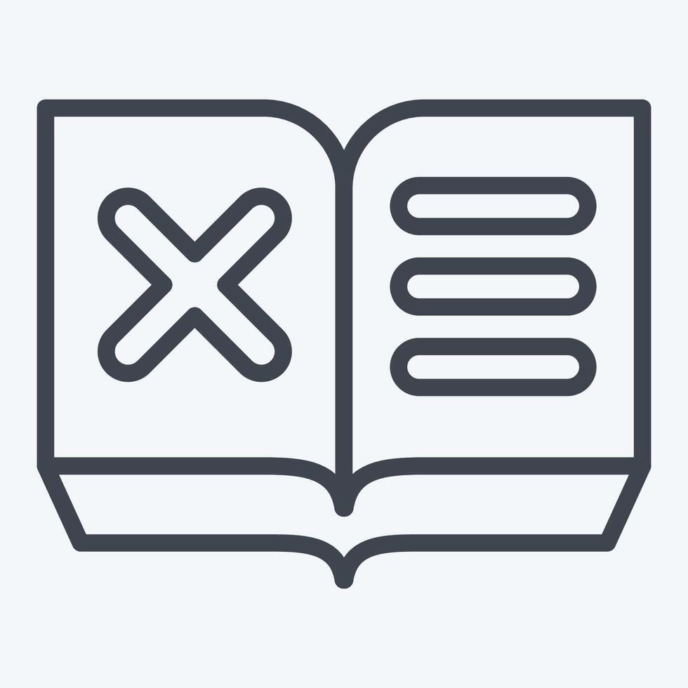 Icon Book. related to Exclamation symbol. line style. design editable vector