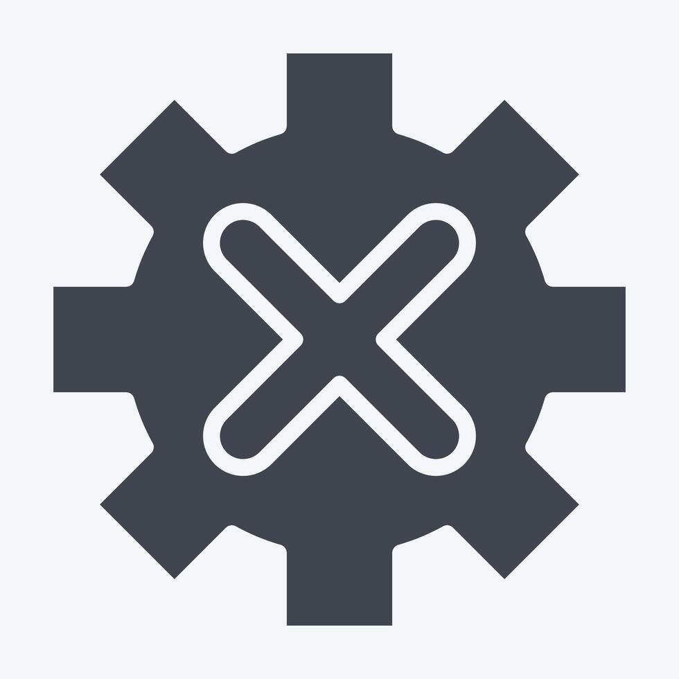 Icon Gear. related to Exclamation symbol. glyph style. design editable vector
