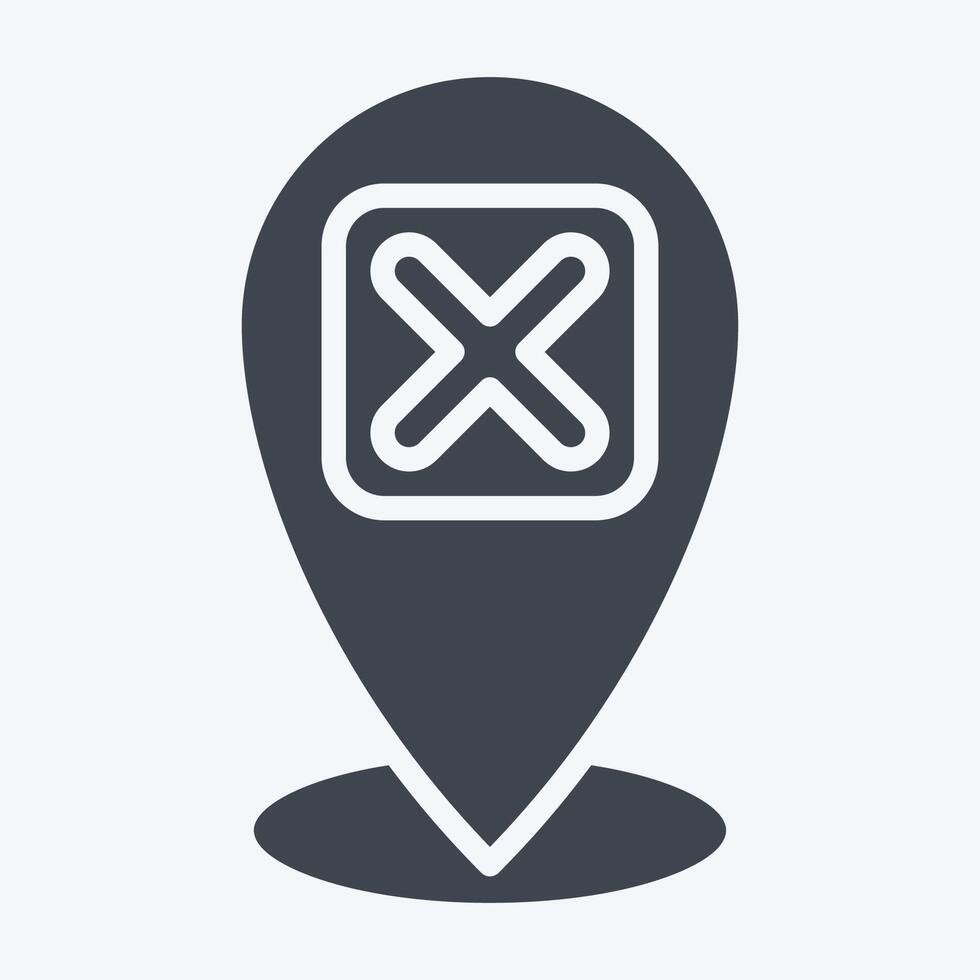 Icon Point. related to Exclamation symbol. glyph style. design editable vector