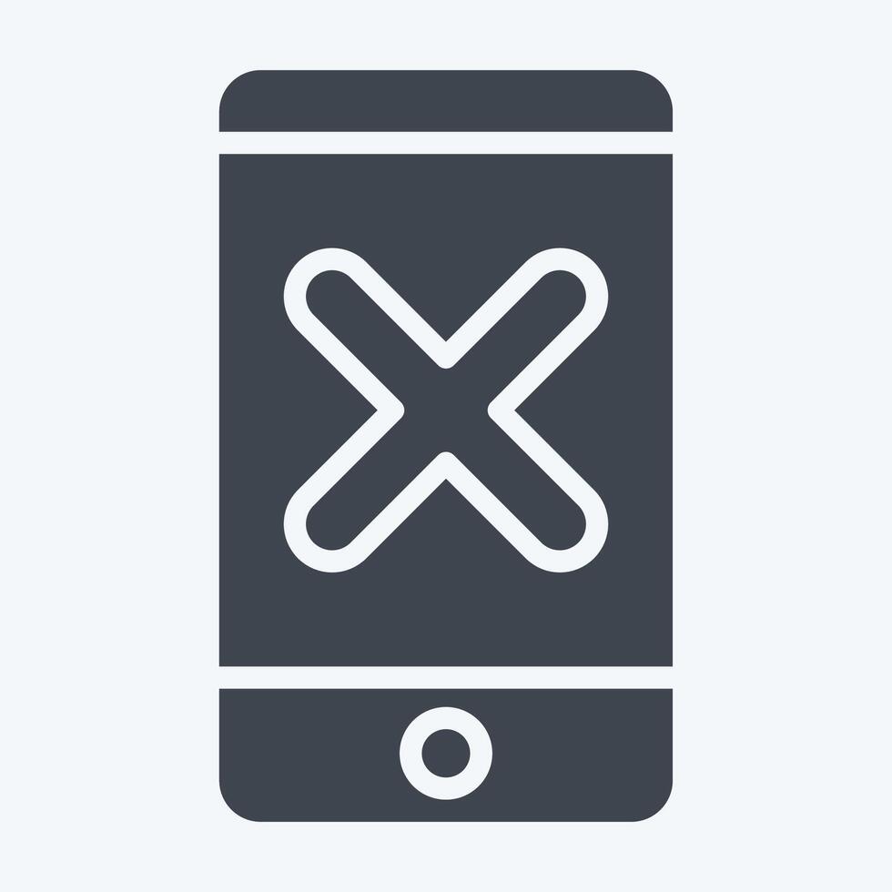 Icon App. related to Exclamation symbol. glyph style. design editable vector