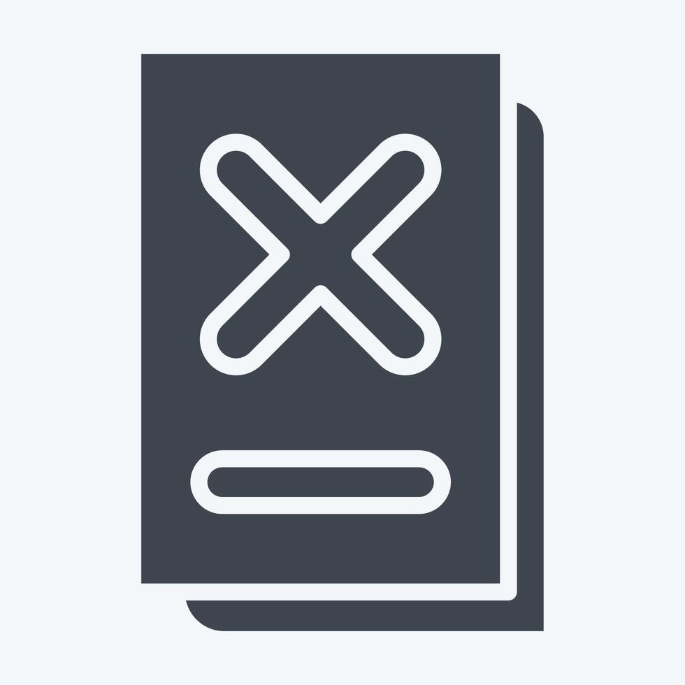 Icon Document. related to Exclamation symbol. glyph style. design editable vector