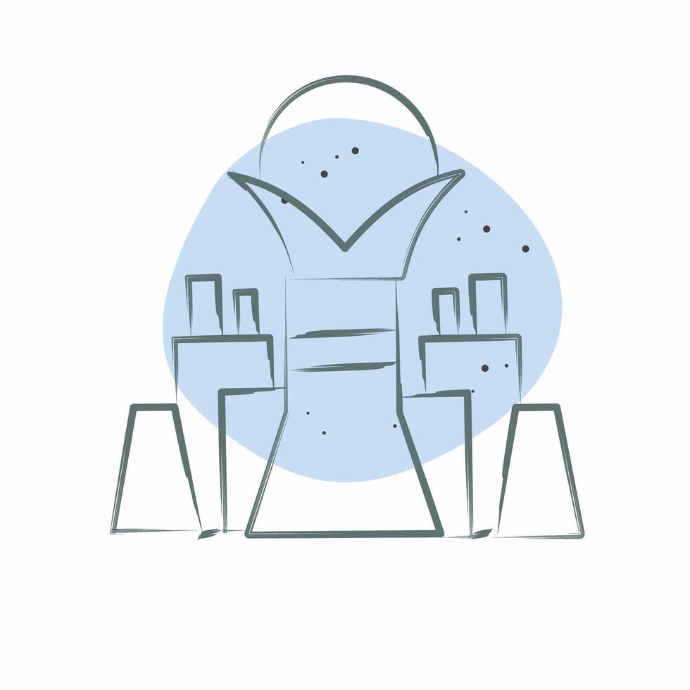 Icon Bayterek Tower. related to Kazakhstan symbol. Color Spot Style. design editable vector