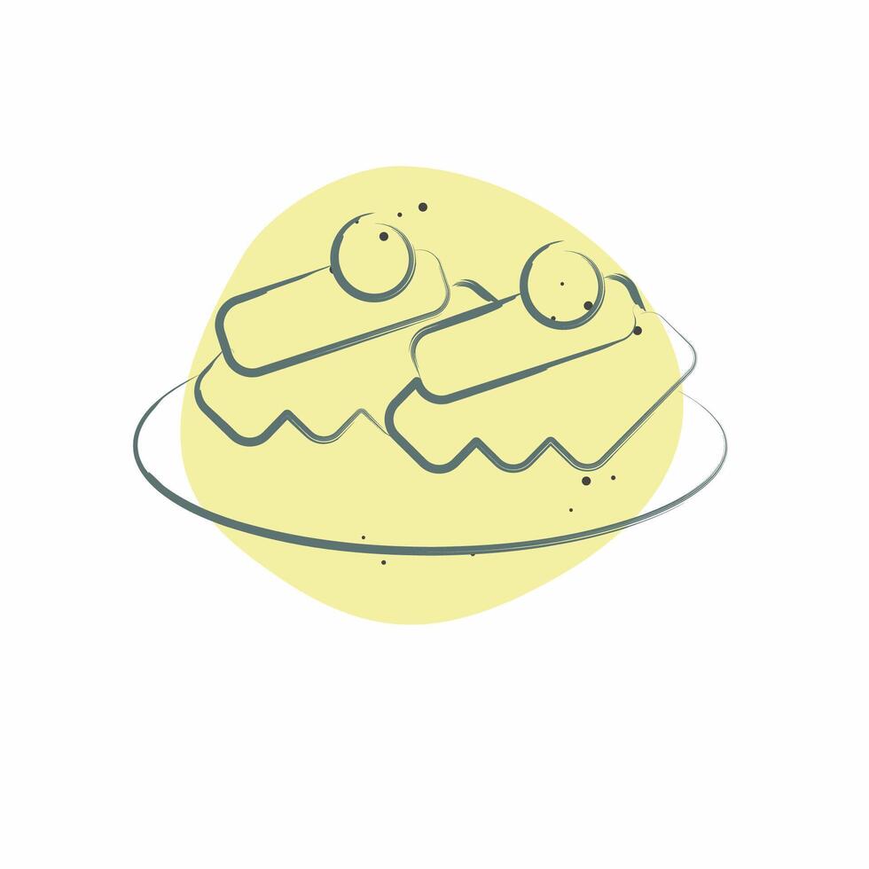 Icon Beshbarmak. related to Kazakhstan symbol. Color Spot Style. design editable vector