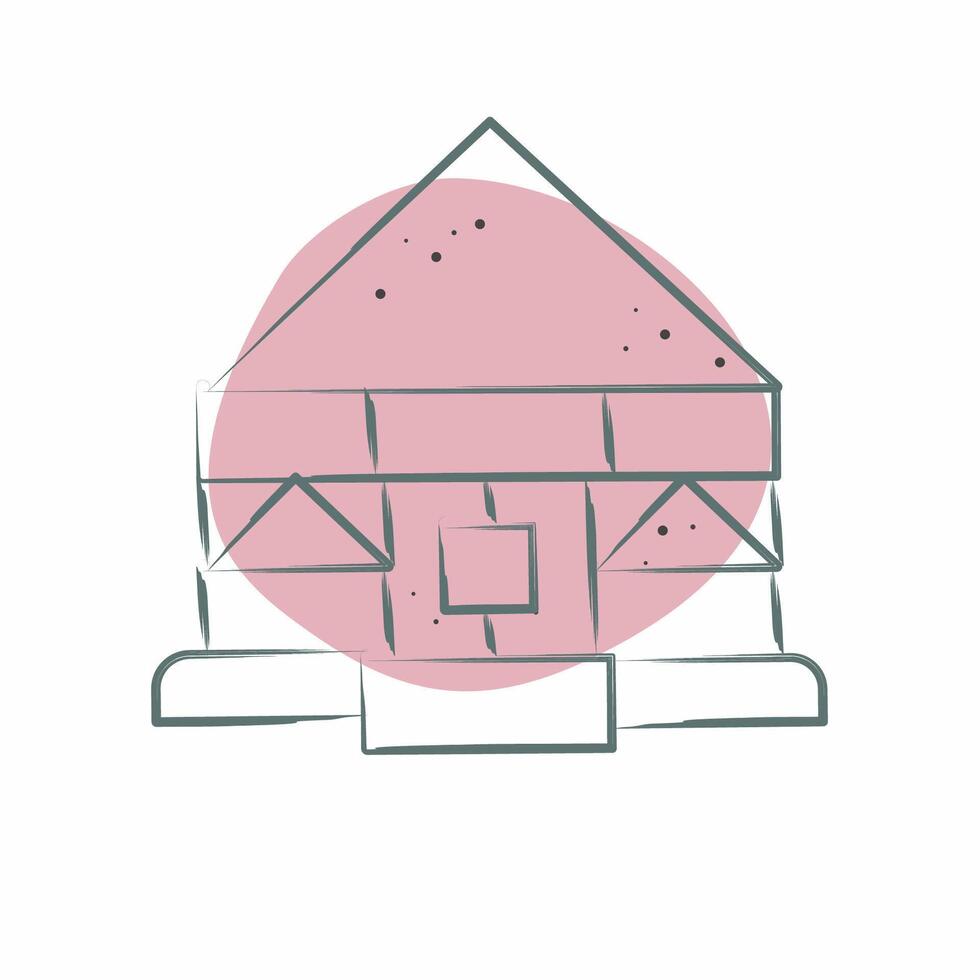 Icon Yurt. related to Kazakhstan symbol. Color Spot Style. design editable vector