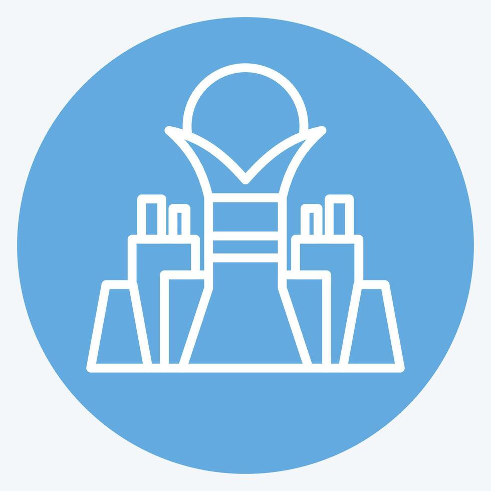 Icon Bayterek Tower. related to Kazakhstan symbol. blue eyes style. design editable vector